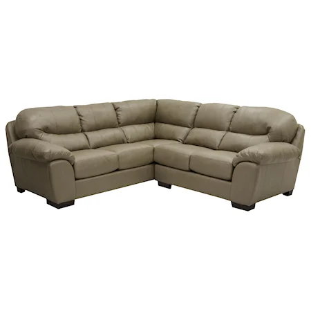 Casual 2-Piece Sectional with Pillow Arms